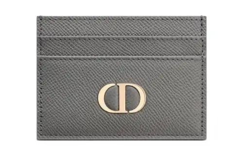 DIOR 30 Montaigne Grain Calfskin Card Holder Card Holder Women's Gray