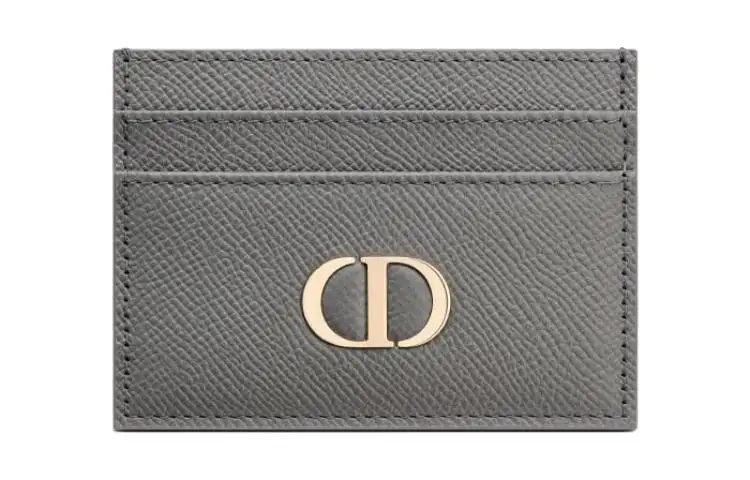 DIOR 30 Montaigne Grain Calfskin Card Holder Card Holder Women's Gray