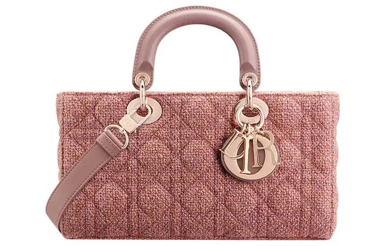 DIOR Lady D JOY Linen Handbag Shoulder Bag, Crossbody Bag, Handbag Medium Women's Purple