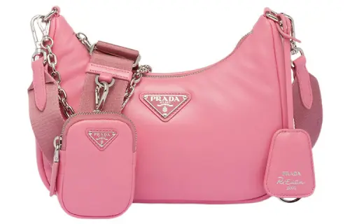 PRADA Re Edition Nappa Leather Crossbody Bag, Shoulder Bag Women's Pink