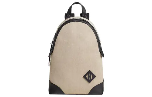 HERMES Bivouac Canvas With Swift Leather Backpack Men's Gray Black