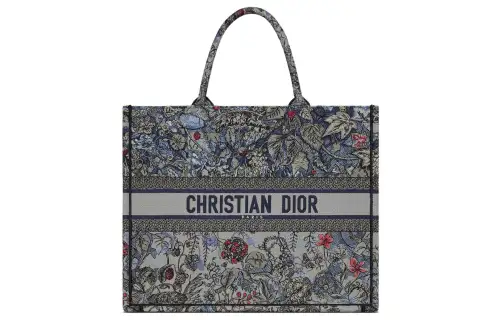 DIOR BookTote Patterned Print Embroidery Tote Bag, Shopping Bag, Shoulder Bag, Crossbody Bag, Handbag Large Women's