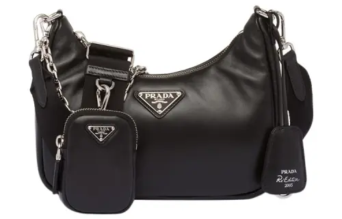 PRADA Padded Nappa Leather Re Edition Shoulder Bag Black