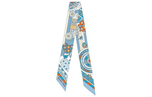 HERMES Silk Scarves Women's Blue