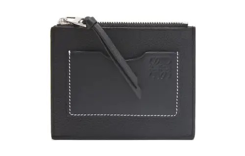 LOEWE Soft Grain Cow Leather Card Holder Large Women's Black