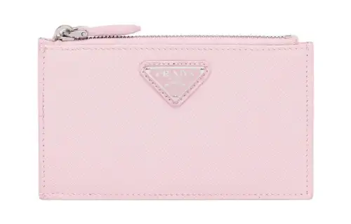 PRADA Saffiano Leather Card Holder Women's Pink