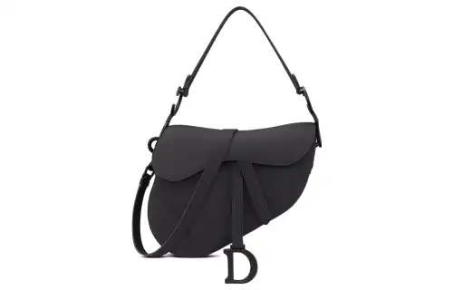 DIOR Saddle Matte Calfskin Saddle Bag, Shoulder Bag, Crossbody Bag, Handbag Regular Women's Black