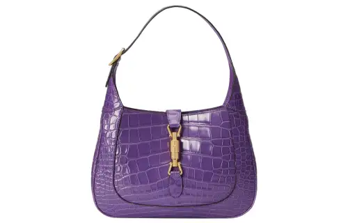GUCCI Jackie 1961 Crocodile Leather Crescent Shoulder Bag Shoulder Bag Women's Purple