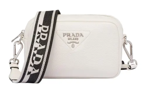 PRADA Leather Crossbody Bag, Shoulder Bag Women's White