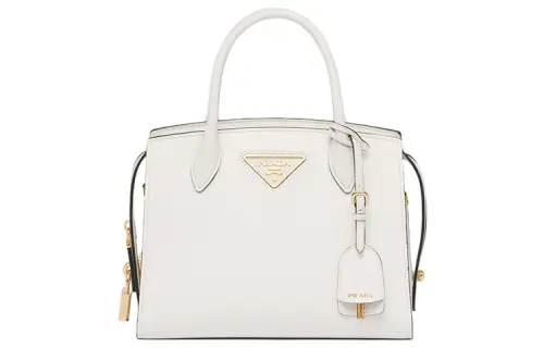 PRADA Smooth Leather Tote Bag, Shopping Bag, Shoulder Bag, Crossbody Bag, Handbag Mini Women's White