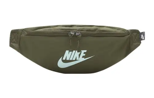 Nike Heritage Nylon One Shoulder Crossbody Sling Bag, Fanny Pack Regular Unisex Army Green