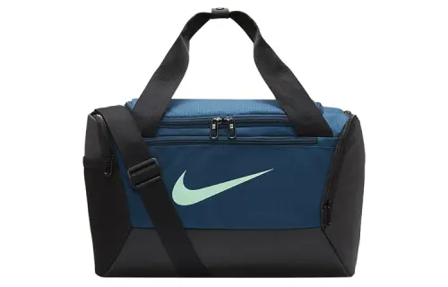 Nike Polyester One Shoulder Crossbody Handheld Luggage Bag Gym Bag Unisex Blue Green