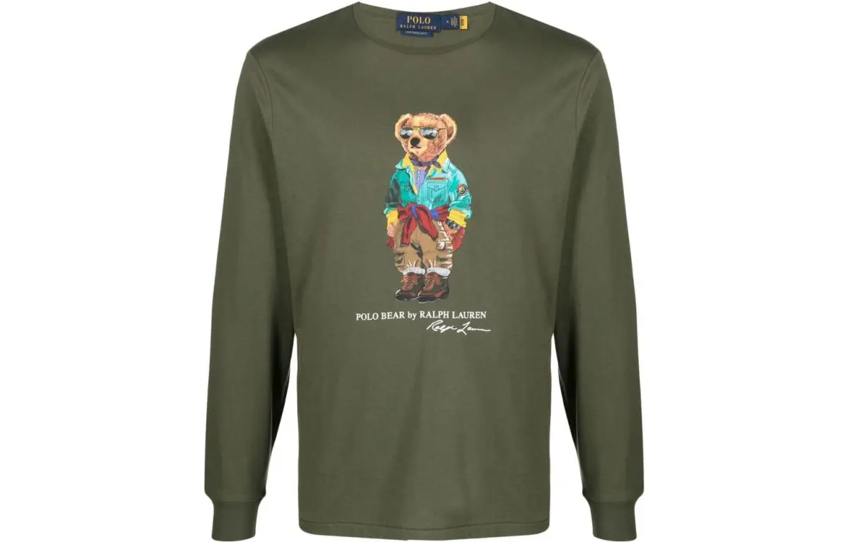 Polo Ralph Lauren Polo Bear SS23 T-Shirt Custom Slim Fit Men's Medium Green