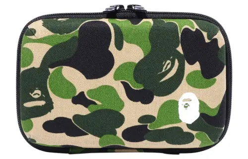 A BATHING APE Cotton Storage Bag Clutch Unisex Green