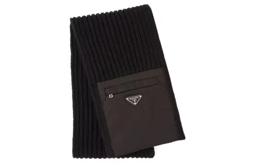 PRADA Knit Scarves Men's Black