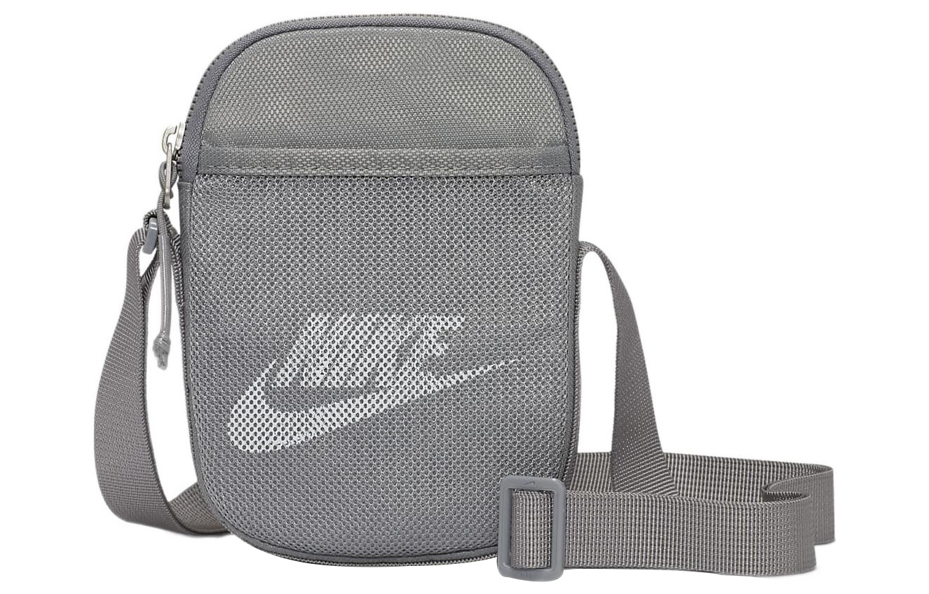 Nike Heritage Polyester Fiber With Nylon Shoulder Bag, Crossbody Bag Regular Unisex Gray