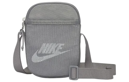 Nike Heritage Polyester Fiber With Nylon Shoulder Bag, Crossbody Bag Regular Unisex Gray