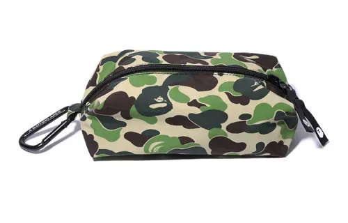 A BATHING APE Nylon Clutch Unisex Green