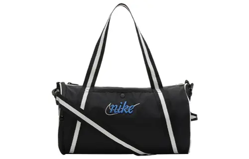 Nike Heritage Polyester Portable One Shoulder Crossbody Gym Bag Large Unisex Black