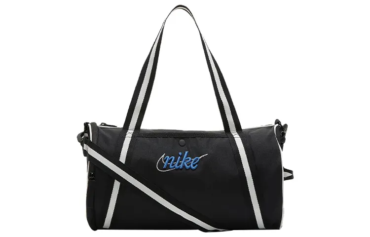 Nike Heritage Polyester Portable One Shoulder Crossbody Gym Bag Large Unisex Black