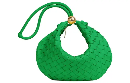 Bottega Veneta Turn Lambskin Portable One Shoulder Clutch Medium Women's Parrot Green