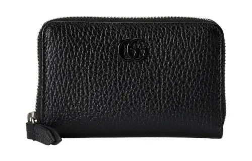 GUCCI Leather Wallet Women's Black