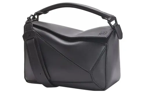LOEWE Puzzle Bag In Satin Calfskin Black