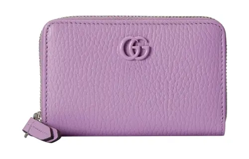 GUCCI Leather Wallet Women's Purple