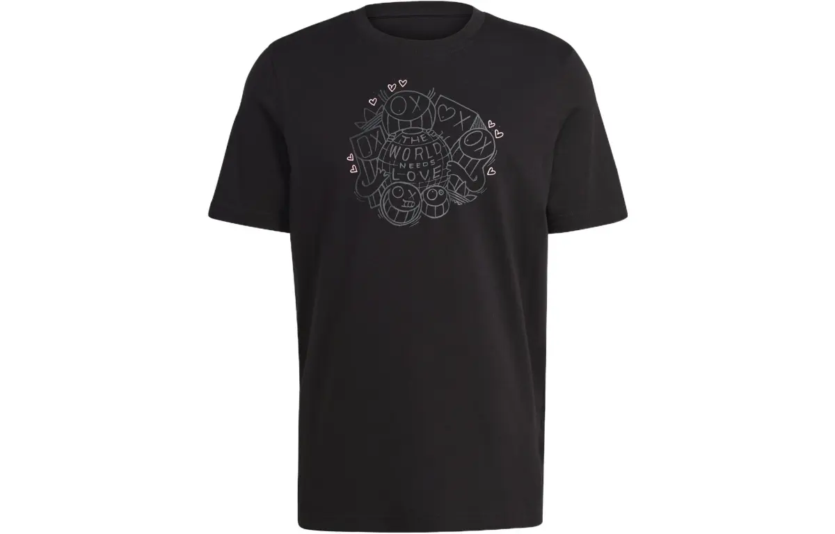 Adidas Originals T-Shirts Men's Black Crew Neck Moderate Straight Fit