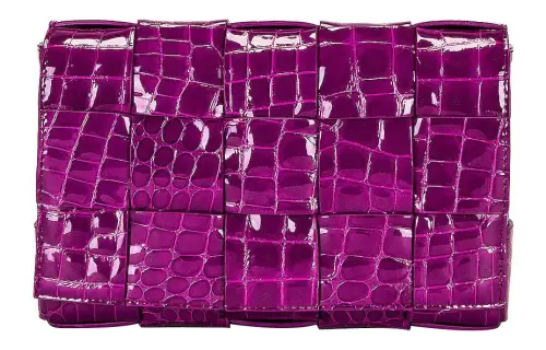Bottega Veneta CASSETTE Calfskin Handheld Crossbody Bag, Shoulder Bag Medium Women's Purple