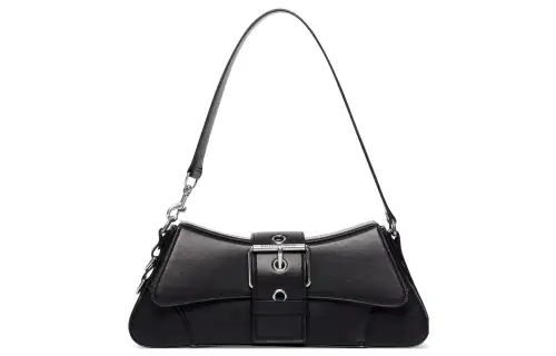 Balenciaga Lindsay Cow Leather Shoulder Bag Women's Black
