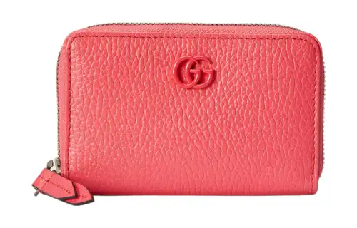 GUCCI Leather Wallet Women's Coral Powder
