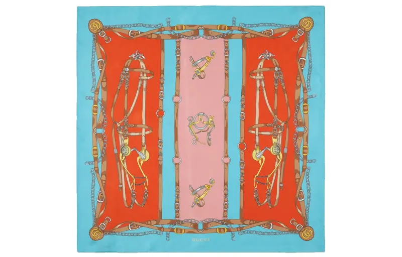 GUCCI Harness Double G Print Scarf