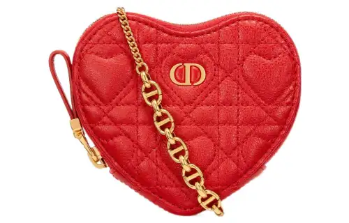DIOR Caro Calfskin Handheld Shoulder Bag, Crossbody Bag Women's Red