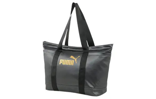 PUMA Canvas Shoulder Strap Tote Bag, Shopping Bag, Handbag, Shoulder Bag Women's Black