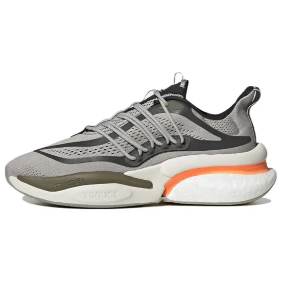 Adidas ALPHABOOST V1 Running Shoes Men Low-top Grey/Green/Orange
