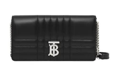 Burberry Lola Bag Lambskin Shoulder Bag, Crossbody Bag, Chain Wallet Women's Black