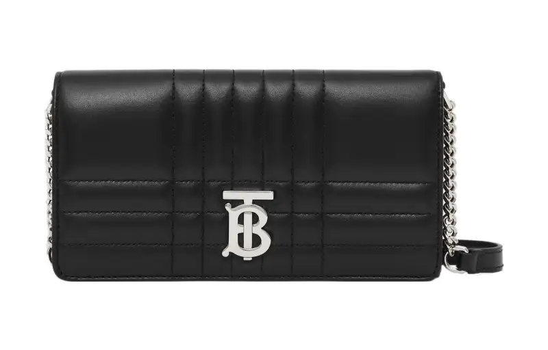 Burberry Lola Bag Lambskin Shoulder Bag, Crossbody Bag, Chain Wallet Women's Black