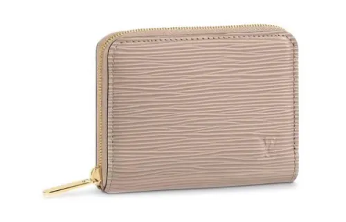 LOUIS VUITTON Zippy Cow Leather Wallet Coin Purse Regular Women's Milk Tea