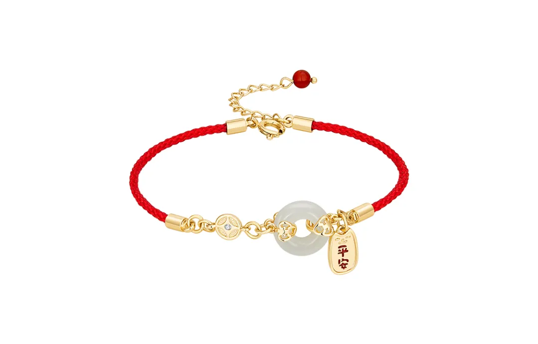 MCK Bracelets Pale Greenish White Jade Women's