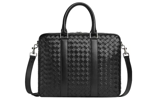 Bottega Veneta Cow Leather One Shoulder Crossbody Handheld Briefcase Large Men's Black