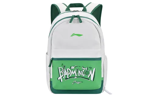Li Ning Polyester Badminton Racket Bag, Gym Bag, Backpack Regular Unisex White Green