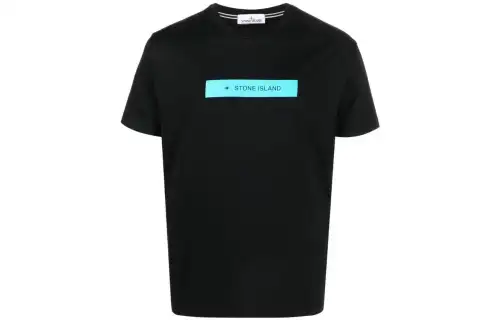 STONE ISLAND T Shirts Men's Black Crew Neck Moderate