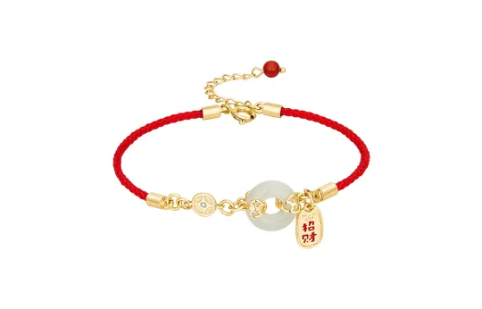 MCK Bracelets Pale Greenish White Jade Women's