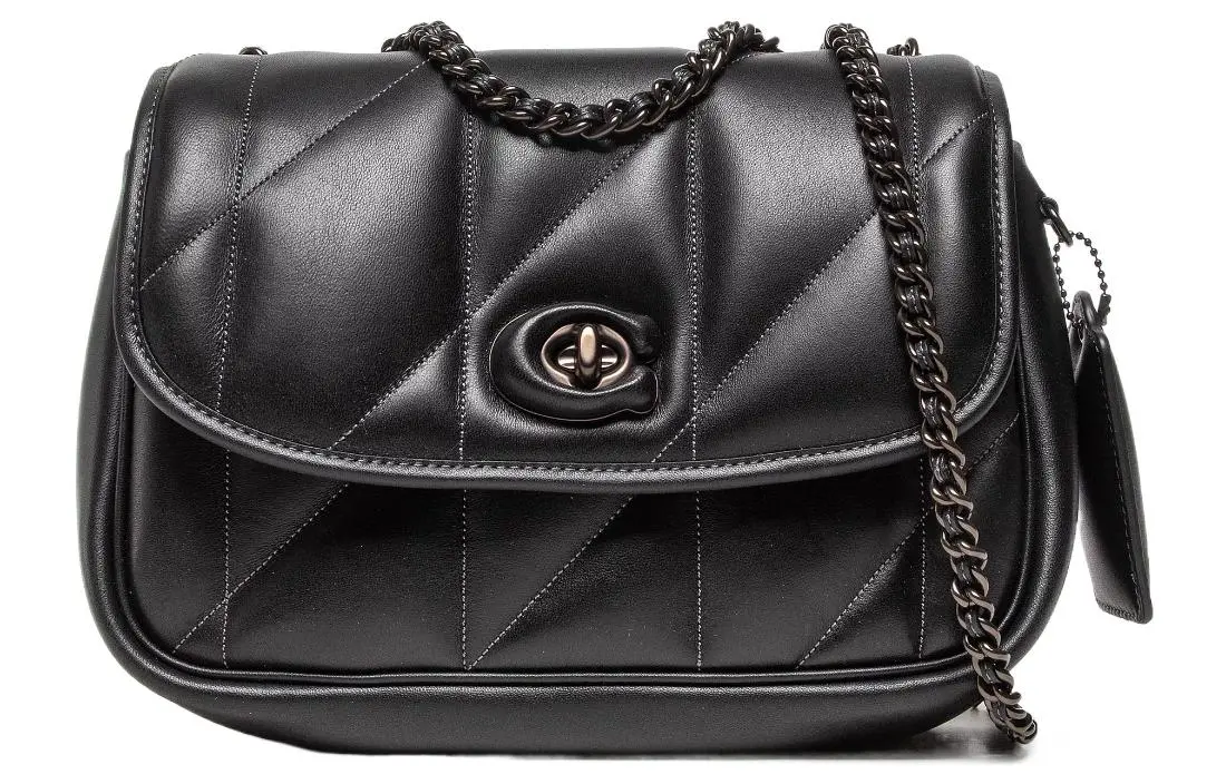 COACH Pillow Madison Nappa Soft Leather Shoulder Bag, Crossbody Bag Medium Women's Black