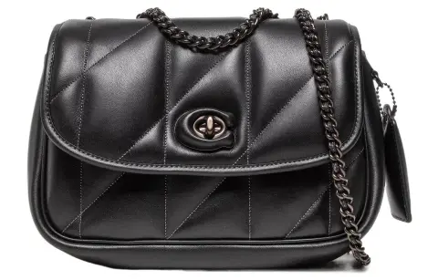 COACH Pillow Madison Nappa Soft Leather Shoulder Bag, Crossbody Bag Medium Women's Black