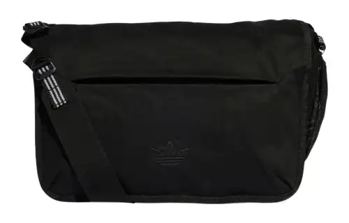 Adidas Originals Trefoil Athleisure Cotton Messenger Bag, Shoulder Bag, Crossbody Bag Regular Unisex Black