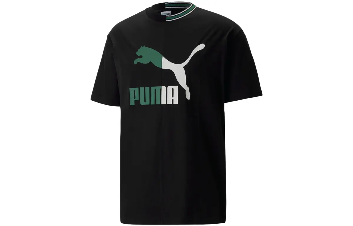 PUMA CLASSICS T-Shirts Men's Black Crew Neck