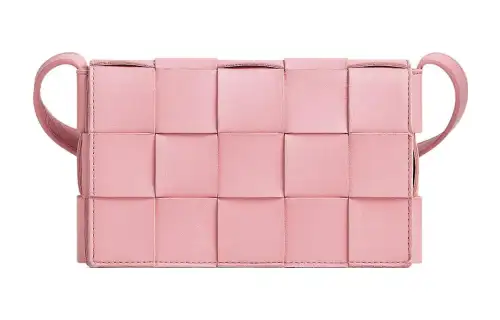 Bottega Veneta CASSETTE Pillow Bag Lambskin Shoulder Bag, Crossbody Bag Small Women's Pink
