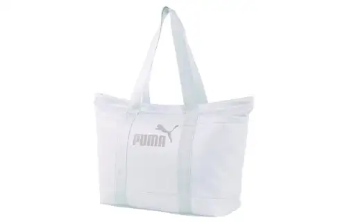 PUMA Faux Leather Tote Bag, Shopping Bag, Handbag, Shoulder Bag Women's White Gold Gray